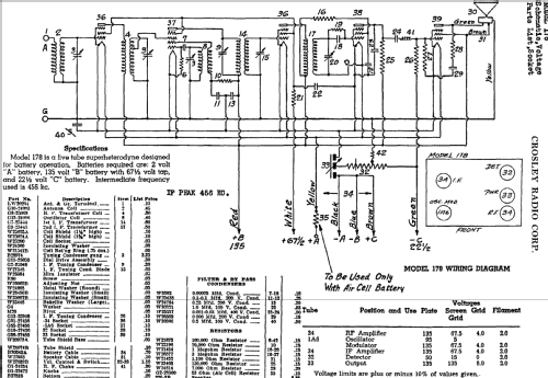 Battery Fiver Ch= 178; Crosley Radio Corp.; (ID = 134860) Radio