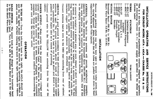 63TA Ch= 111; Crosley Radio Corp.; (ID = 1962771) Radio