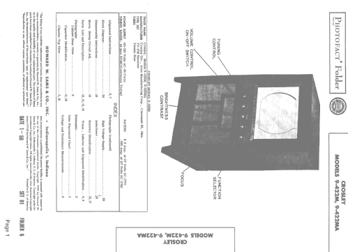 9-422M ; Crosley Radio Corp.; (ID = 1543700) Television