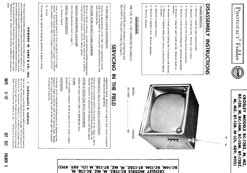 BC-12M Ch= 489; Crosley Radio Corp.; (ID = 1862978) Télévision