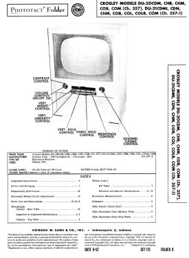 DU-20CDM Ch= 357; Crosley Radio Corp.; (ID = 3078146) Television