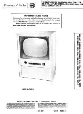 DU-20CDM Ch= 357; Crosley Radio Corp.; (ID = 3078147) Television