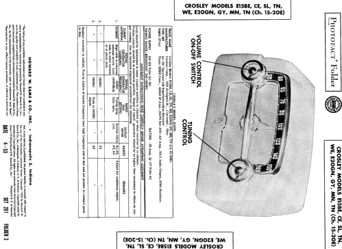 E15BE Ch= 15-20E; Crosley Radio Corp.; (ID = 556278) Radio