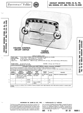 E15SL Ch= 15-20E; Crosley Radio Corp.; (ID = 3157318) Radio