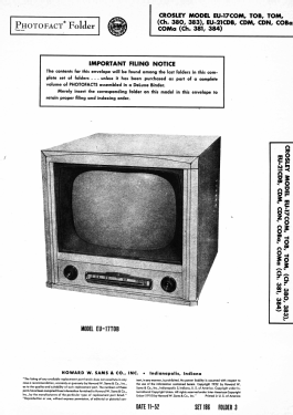 EU-17COM Ch= 380; Crosley Radio Corp.; (ID = 3111391) Television