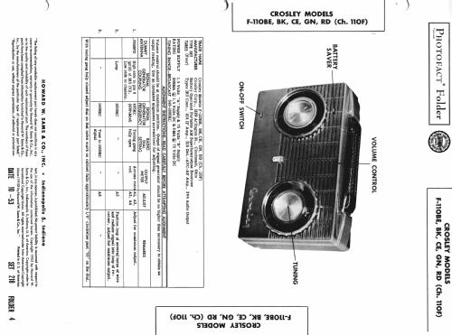 F-110CE 'Skyrocket' Ch= 110F; Crosley Radio Corp.; (ID = 981949) Radio