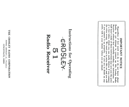 GENERIC MODEL 51; Crosley Radio Corp.; (ID = 666149) Radio