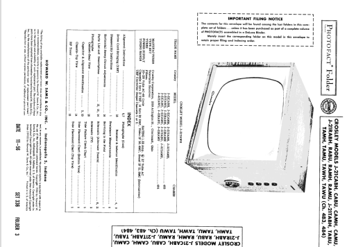 J-21CAMU Ch= 484; Crosley Radio Corp.; (ID = 1964431) Televisión