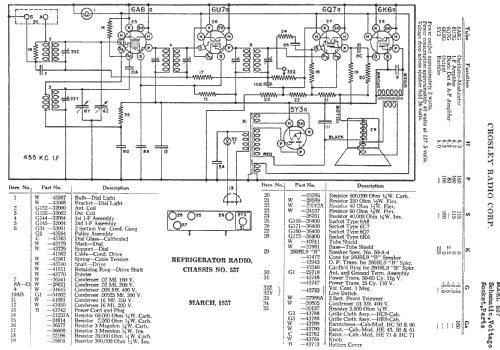 Refrigerator Radio Ch= 537; Crosley Radio Corp.; (ID = 193069) Radio