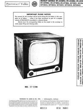 S11-459MU Ch= 321-4; Crosley Radio Corp.; (ID = 2988501) Television