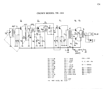 5 Transistor TR-555; Crown Radio Corp.; (ID = 1684178) Radio