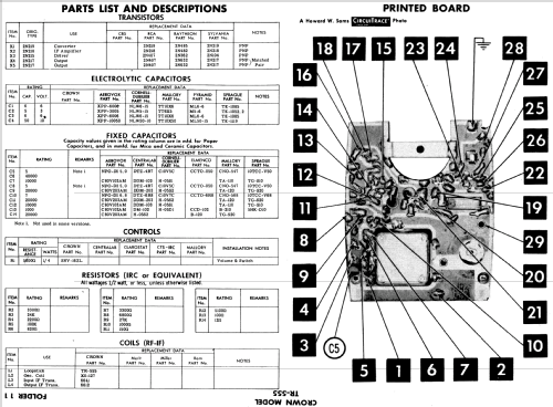 5 Transistor TR-555; Crown Radio Corp.; (ID = 549673) Radio