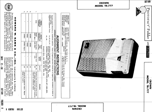 Transistor 7 TR-777; Crown Radio Corp.; (ID = 554905) Radio