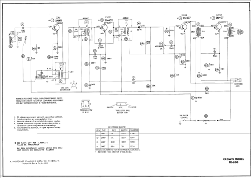 Super All Transistor TR-830; Crown Radio Corp.; (ID = 517228) Radio