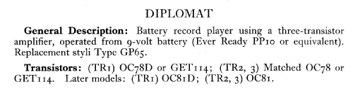 Diplomat ; Dansette Products (ID = 594048) R-Player