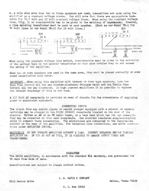 Amplifier 405; Davis and Co., J.W.; (ID = 3075437) Ampl/Mixer