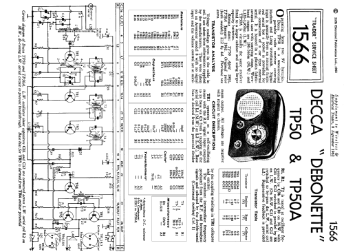 Debonette TP50; Decca Brand, Samuel (ID = 1327947) Radio