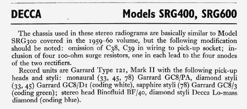 SRG400; Decca Brand, Samuel (ID = 593258) Radio