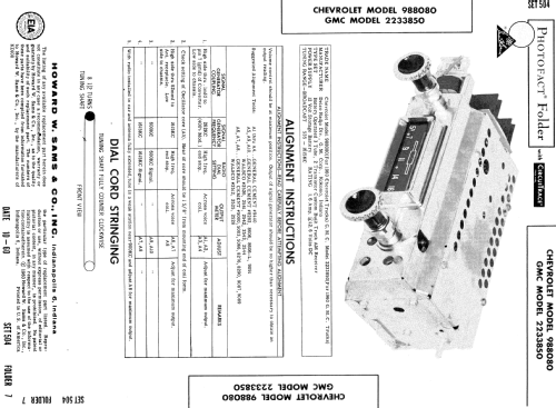 Delco 988080 ; United Motors (ID = 523079) Car Radio