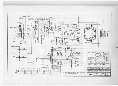 Amplificador 274; Delta S.A.; São (ID = 2641873) Ampl/Mixer