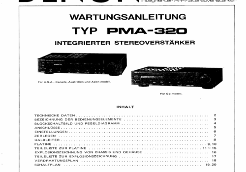 Precision Audio Component/Integrated Stereo Ampl. PMA-320; Denon Marke / brand (ID = 1367808) Ampl/Mixer