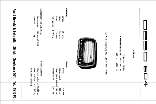504 ; Deso, Dewald & Sohn, (ID = 2517866) Radio