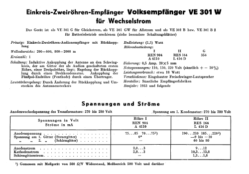 Volksempfänger VE301W; DeTeWe (ID = 3060225) Radio