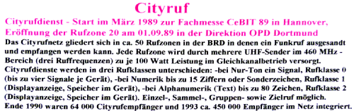 Cityruf-Empfänger NTN1; Deutsche Bundespost (ID = 2267106) Telefonia