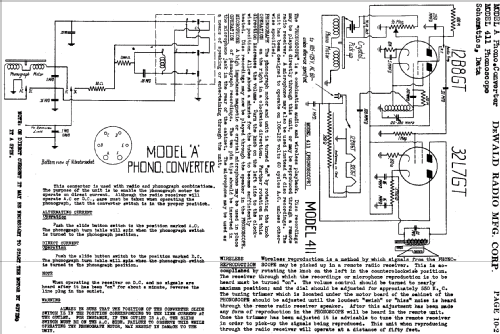 411 Phonoscope ; DeWald Radio Mfg. (ID = 1178395) Sonido-V