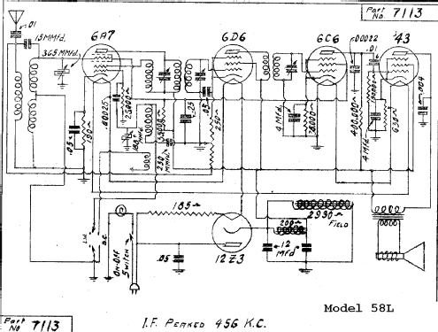 58L ; DeWald Radio Mfg. (ID = 311207) Radio