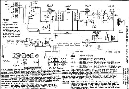 662L ; DeWald Radio Mfg. (ID = 310150) Radio