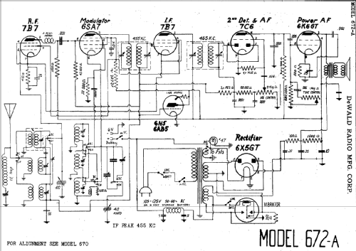 672A ; DeWald Radio Mfg. (ID = 310137) Radio