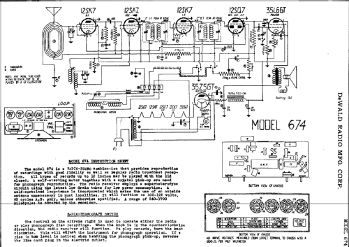 674 ; DeWald Radio Mfg. (ID = 309912) Radio