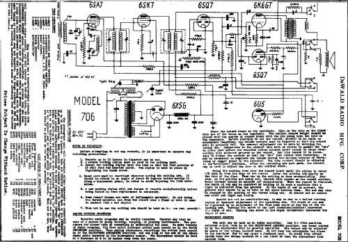 706 ; DeWald Radio Mfg. (ID = 309925) Radio