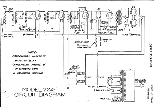 724-1 ; DeWald Radio Mfg. (ID = 311064) Radio