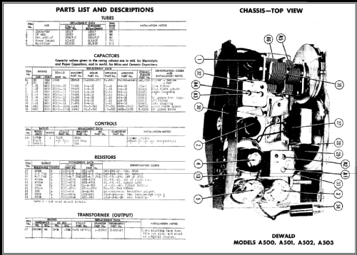 A500 ; DeWald Radio Mfg. (ID = 455476) Radio