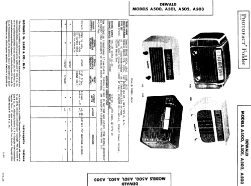 A500 ; DeWald Radio Mfg. (ID = 455477) Radio