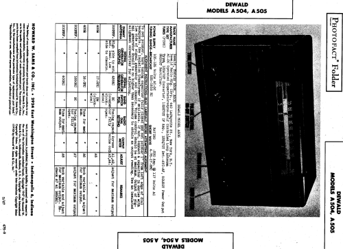 A-504 Excel ; DeWald Radio Mfg. (ID = 826467) Radio