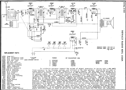 A509 ; DeWald Radio Mfg. (ID = 309909) Radio