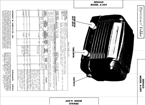 A509 ; DeWald Radio Mfg. (ID = 583834) Radio