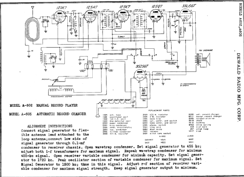 A-605 Connoisseur ; DeWald Radio Mfg. (ID = 309902) Radio