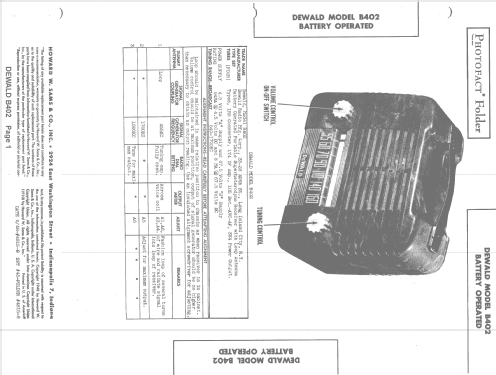 B402 ; DeWald Radio Mfg. (ID = 1396747) Radio