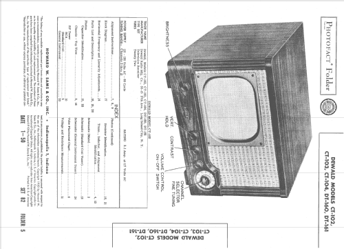 CT-103 ; DeWald Radio Mfg. (ID = 1549501) Télévision