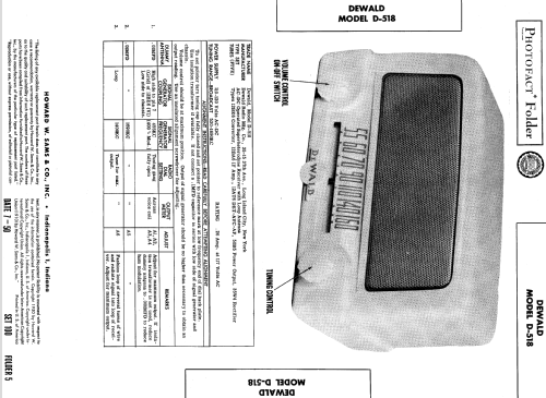 D-518 ; DeWald Radio Mfg. (ID = 583862) Radio