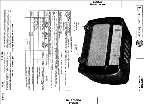 D-616 ; DeWald Radio Mfg. (ID = 583867) Radio