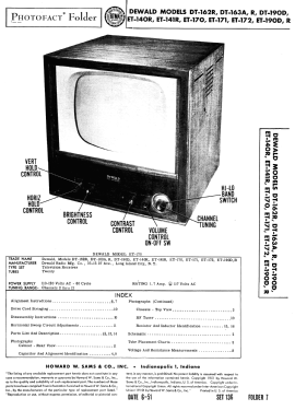 DT-162R; DeWald Radio Mfg. (ID = 2932985) Televisore