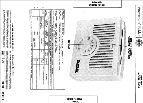 G-408 ; DeWald Radio Mfg. (ID = 583898) Radio