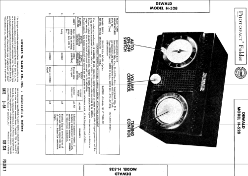 H-528 ; DeWald Radio Mfg. (ID = 557311) Radio