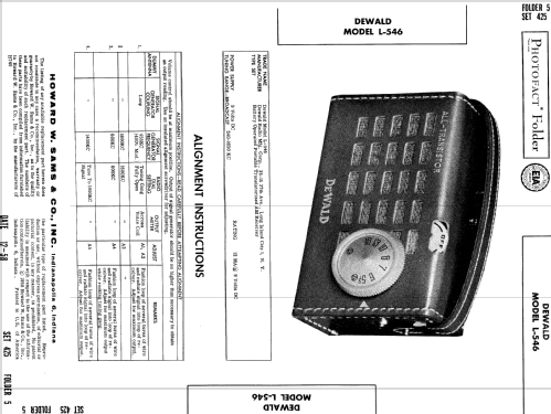 L-546 ; DeWald Radio Mfg. (ID = 731397) Radio