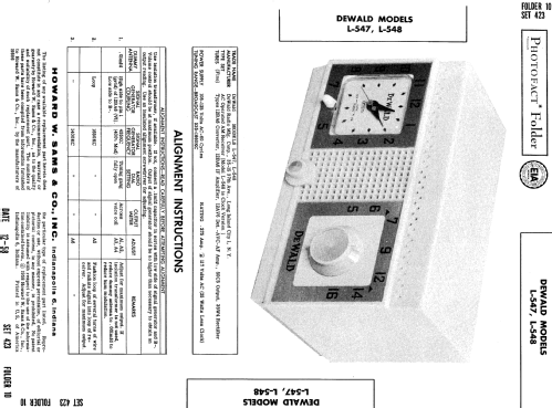 L-547 ; DeWald Radio Mfg. (ID = 743983) Radio